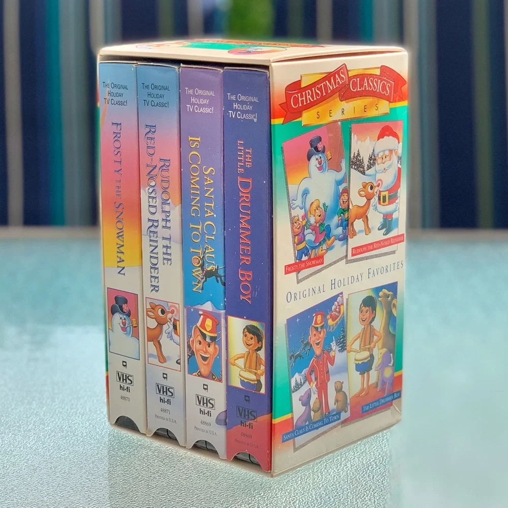 Christmas Classics 1993 VHS 4-Movies Set: Rudolph, Santa, Frosty, Drummer Boy - Picture 1 of 6